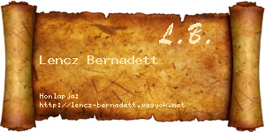 Lencz Bernadett névjegykártya