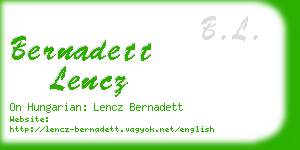 bernadett lencz business card